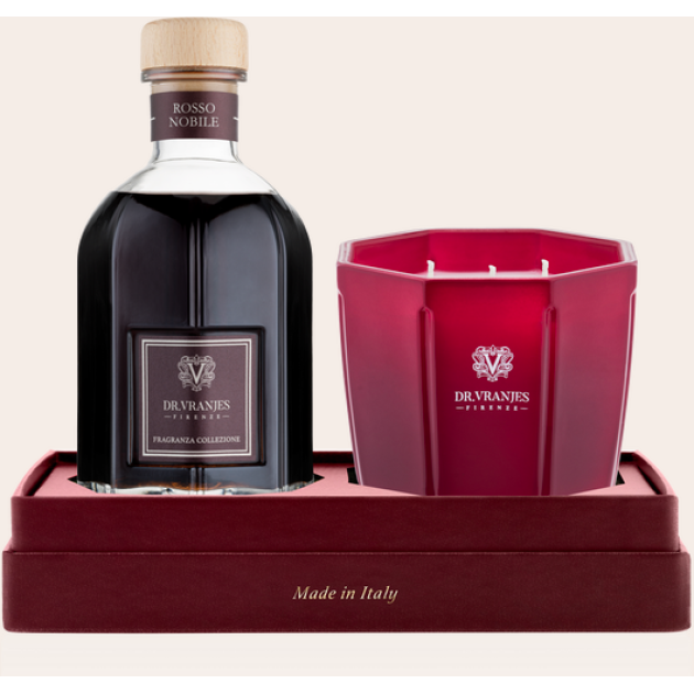 DR.VRANJES - Набор Rosso Nobile Gift Box Diffuser with Candle GTF0016BKCSE1