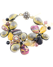 Bracelet with Flowers and Cabochon