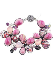 Bracelet with Flowers and Cabochon