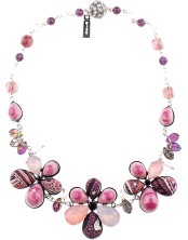 CHOKER WITH FLOWERS AND CABOCHON